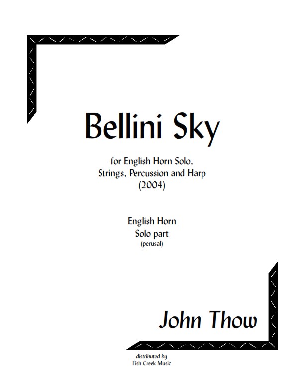 Bellini Sky (English horn solo, strings, percussion &&nbsp;harp)