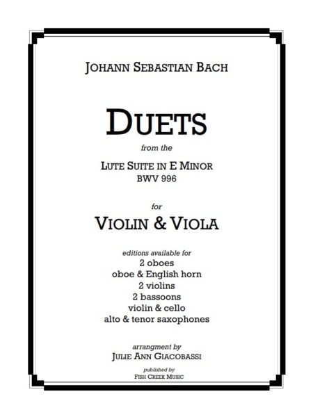 Bach Duets from the Lute Suite in E minor&nbsp;(Vln/Vla)
